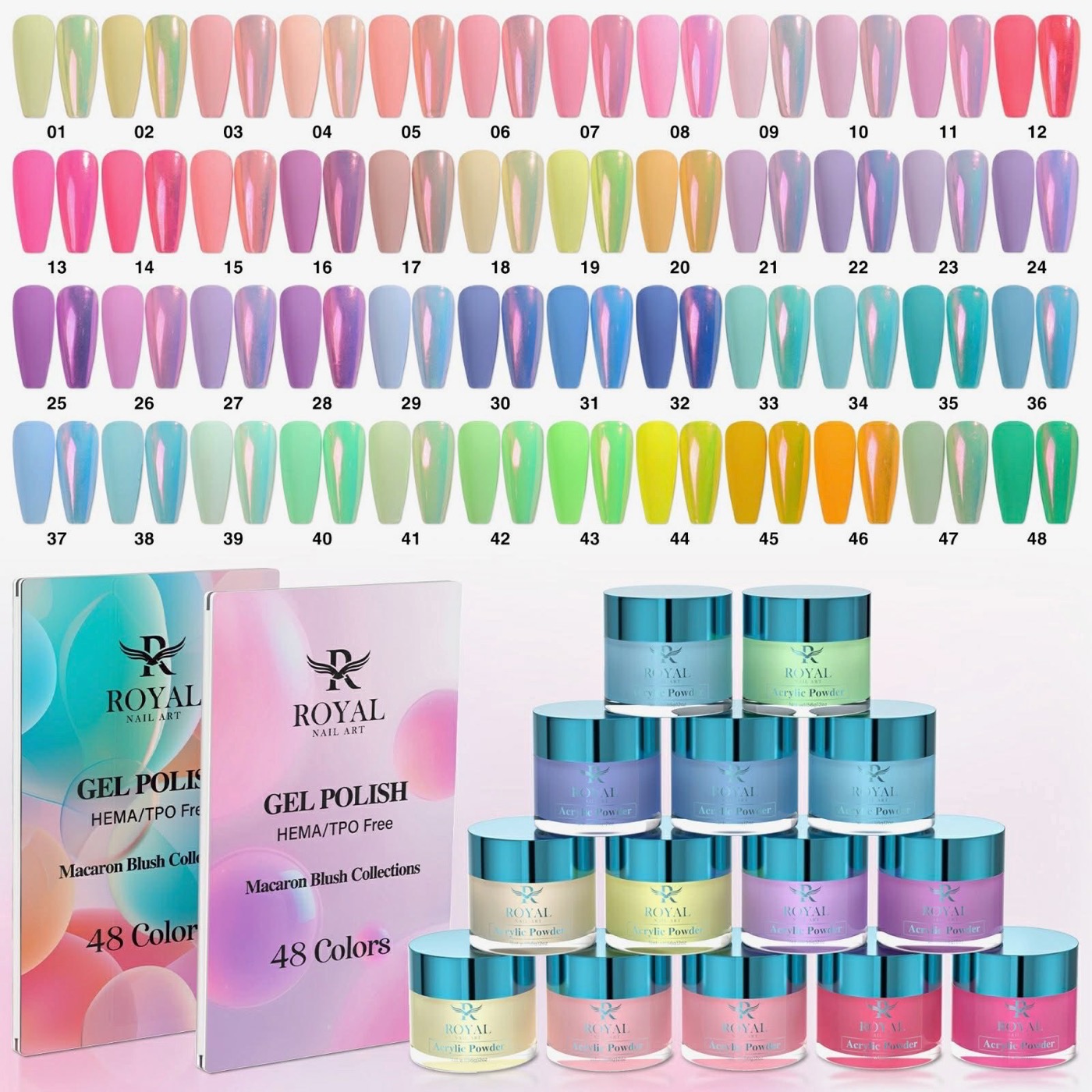 Royal gel polish color collection display